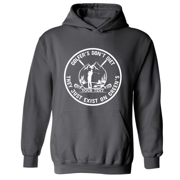 Golf Hoodie Golfers Don't Diet Custom Name  Swinging Golfer  Sweatshirt - Picture 14 of 15